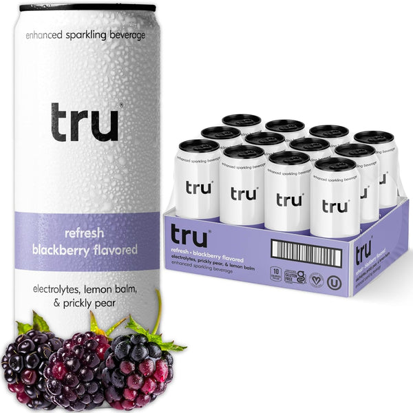 Refresh Seltzer, Sparkling Water with Electrolytes, Prickly Pear, Lemon Balm & Real Blackberry Juice, Sweetened with Monk Fruit & Stevia, Gluten Free, Vegan, Caffeine Free, 12 FL OZ Cans, 12 Pack Apa USA Naty Shop Refresh (Blackberry) 12 Fl Oz (Pack Of 12)