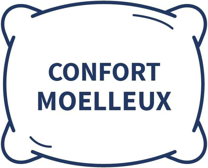Bleu Câlin set de 2 perne anti-acarieni, anti-bug, confort pufos, 60 X 60 Cm, husă din microfibră, protecție completă, alb Perne standard Naty Shop