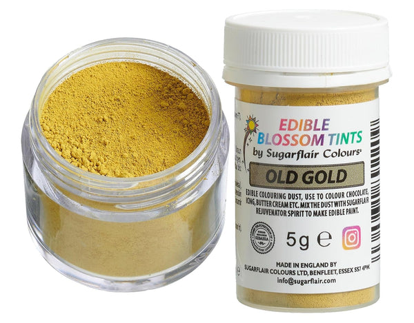 Sugarflair Blossom Tint Dust Lebensmittelfarbe Pulver Old Gold - Lebensmittel Farbe Pulver Für Kuchenoberflächen, Zuckerpaste, Fondant, Zuckerguss, Schokolade, Buttercreme, Macarons Und Mehr - 5G Coloranti Alimentari Naty Shop Default Title