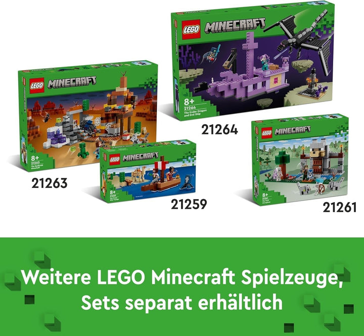 LEGO Minecraft Mina din Badlands, jucărie minieră pentru joc video, set pentru băieți și fete cu vârsta de peste 8 ani, cărămizi distractive de construcție, set de aventură, cadou de ziua de naștere 21263 Seturi de constructie Besuche den LEGO-Store