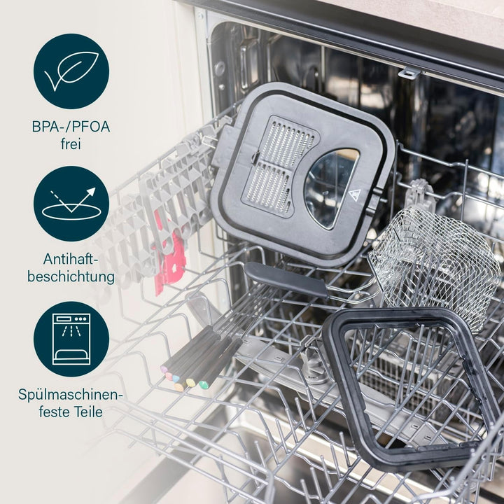 Princess 182611 Mini friteuză pentru fondue - Încălzire rapidă - Filtru de mirosuri - Capacitate de 1,2 litri, argintiu Electrocasnice Naty Shop