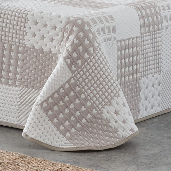 VIALMAN Colcha Bouti Ligera Cuvertură de pat Sofia 21, bumbac poliester, bej, Cama 150: 250 X 270 Cm Paturi si Cuverturi Besuche den VIALMAN-Store