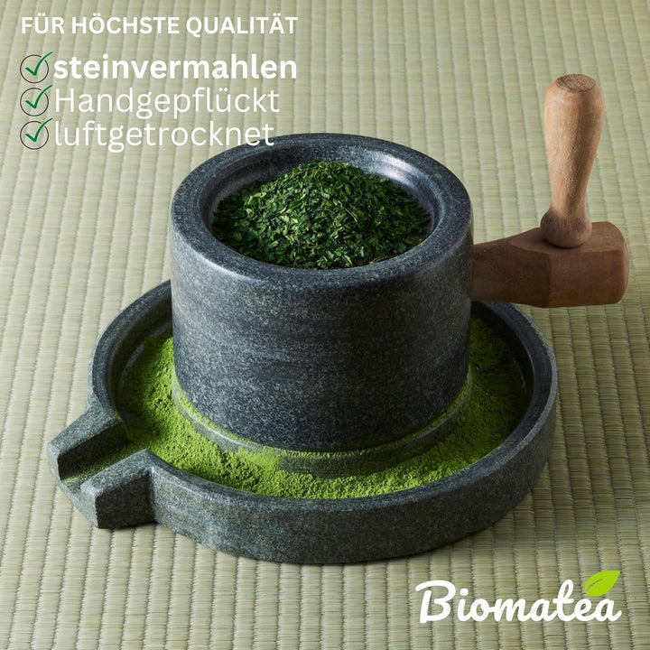 Ceai Sakura Matcha 50 g – de calitate ceremonială din Japonia – ceai verde premium cu pudră de flori de sakura – prima recoltă, măcinat cu piatră, vegan, fără aditivi