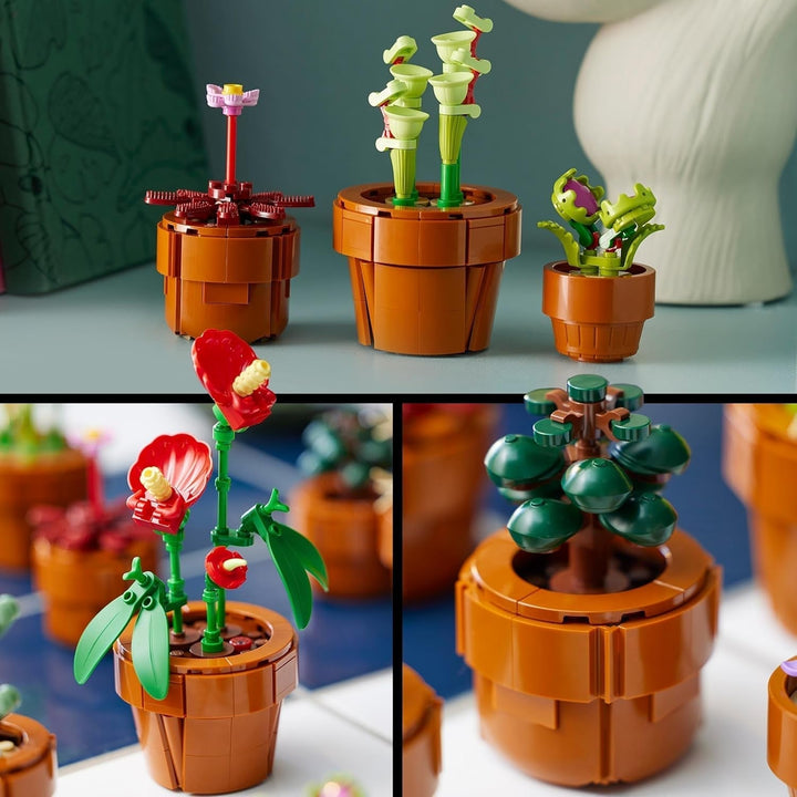 Mini plante LEGO Icons, 9 flori artificiale de construit, set de colecție botanică pentru adulți cu ghiveci de teracotă construibil, decorațiuni pentru casă, cadou pentru femei și bărbați 10329 Seturi de constructie Besuche den LEGO-Store