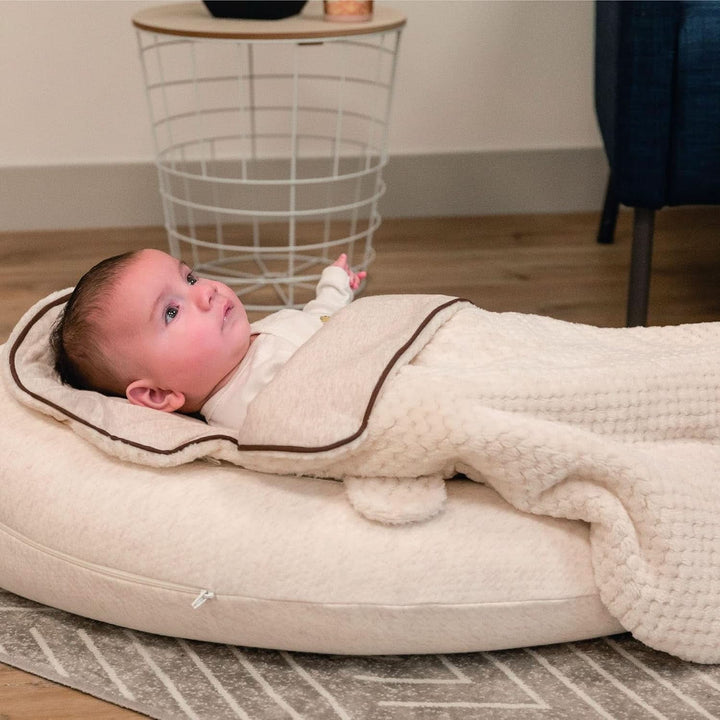Pernă de alăptare multifuncțională, 4 în 1, Soft Nova, bej, pernă unică: 202 cm, fotoliu, 40 X 75 X 22 cm Accesorii Hrana si Alaptare Bebe Naty Shop
