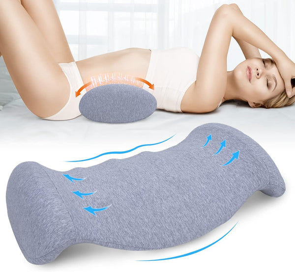 SAHEYER Pernă lombară Pernă lombară ortopedică din spumă cu memorie, pernă ergonomică pentru spate și suport lombar pentru pat, canapea, scaun, mașină și scaun de birou, gri Perne lombare Naty Shop Gri