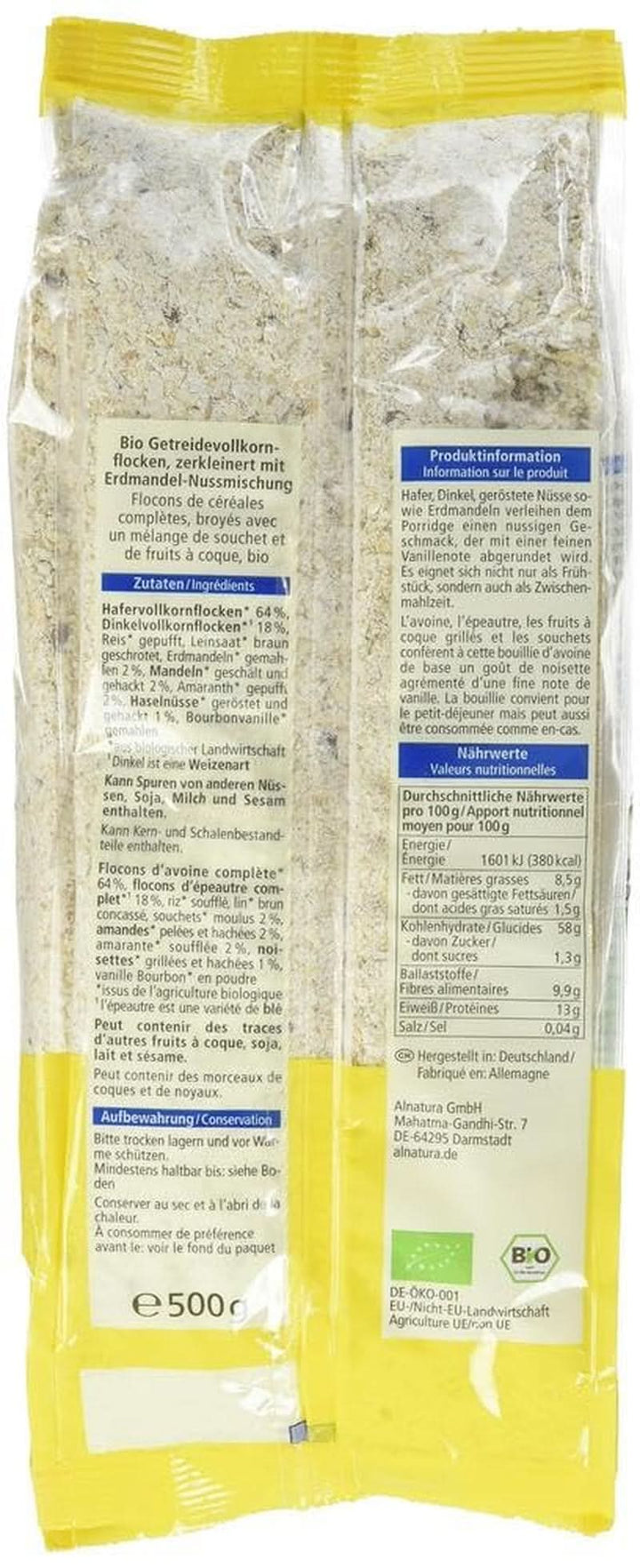 Ovăz organic și spelta bază pentru PORRIDGE, 500 grame Cereale Naty Shop