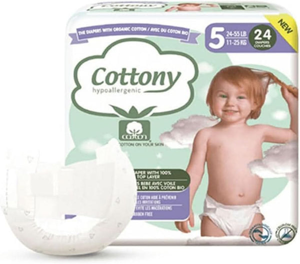 Scutece cu bumbac organic, 24 scutece, marimea 5 (11-25 kg) Mama si Copilul Naty Shop