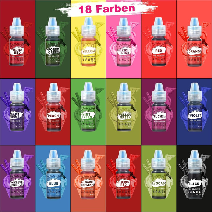 Set 18 coloranti alimentari lichizi, 18 x 6 ml Coloranti Alimentari Naty Shop