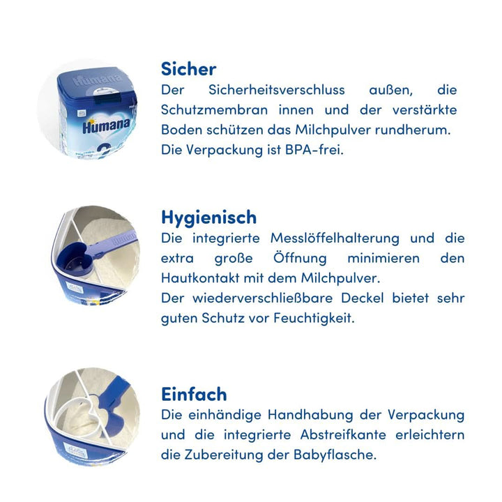 Humana PROBALANCE lapte de continuare 3, din luna a 10-a, hrana pentru bebelusi dupa alaptare, hrana initiala sau lapte de continuare 2, ideal pentru alimentatie suplimentara, 750 g Mama si Copilul Naty Shop