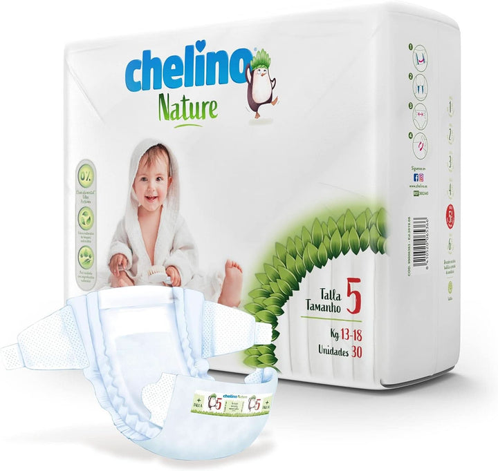 Scutece Chelino Natura pentru copii marimea 5 (13-18 kg), 180 scutece Mama si Copilul Naty Shop