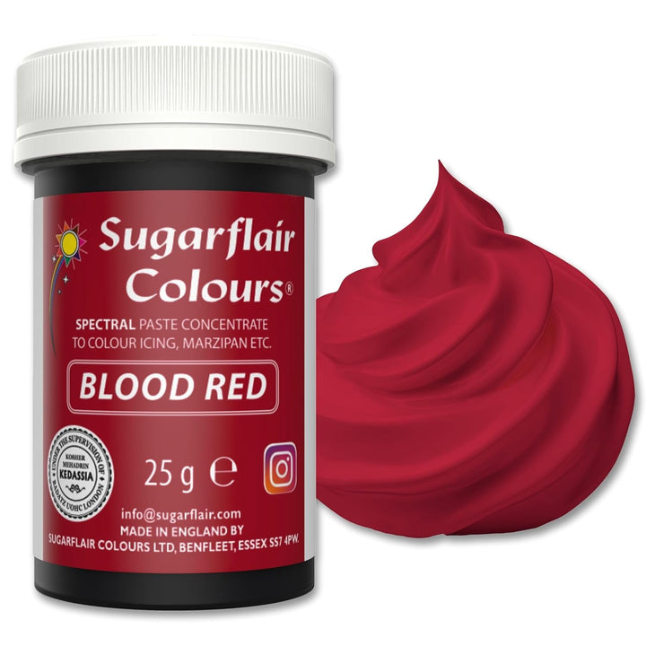 Sugarflair Spectral Eucalyptus Lebensmittelfarbe Paste, Hochkonzentrierte Lebensmittelfarbe Für Buttercreme, Zuckerpaste, Royal Icing, Kuchenmischungen Und Mehr! Lebensmittelfarbstoff - 25G Coloranti Alimentari Naty Shop Blood Red