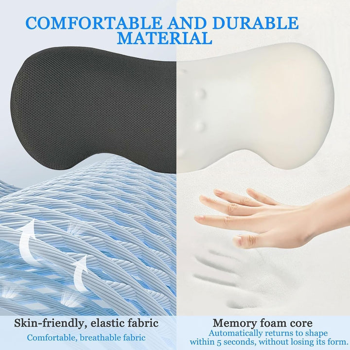 TFCIOD Pernă de susținere lombară, pernă de confort a coloanei vertebrale din spumă de memorie, pernă lombară, pernă de susținere a spatelui cu design ergonomic pentru ameliorarea durerii, pernă sciatică pentru pat, canapea, mașină (gri) Perne lombare Naty Shop