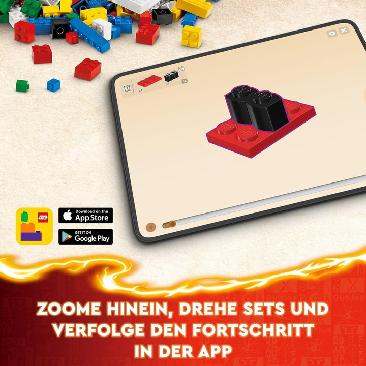 LEGO NINJAGO Kai's Fire Mech, jucărie figurină de acțiune pentru copii cu figurină mech roșie pentru personalizare, set ninja cu 4 figurine, inclusiv Kai și Zane, cadou pentru băieți și fete de 7 ani 71808 Seturi de constructie Besuche den LEGO-Store