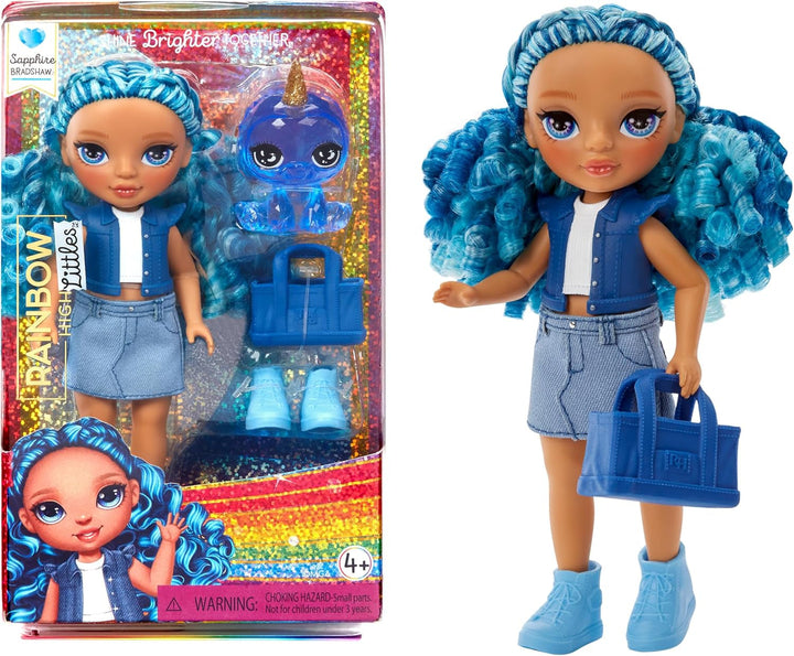 Rainbow High Littles - Opal Raine - păpușă mică, mobilă - păpușă mare de 14 cm în culorile curcubeului cu geantă și unicorn magic - pentru copii și colecționari Papusi Naty Shop Safir