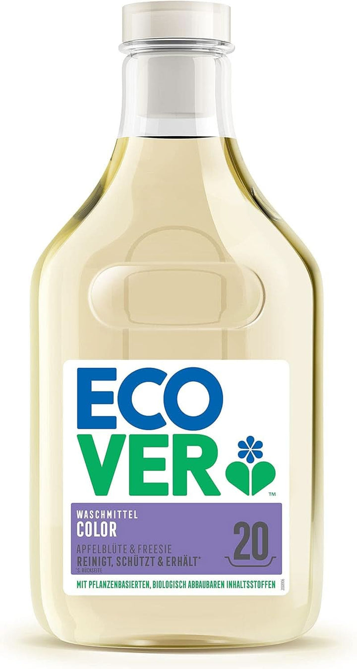 Detergent de rufe Ecover Color Apple Blossom & Freesia, Detergent lichid cu ingrediente pe bază de plante pentru păstrarea și protejarea hainelor Naty Shop