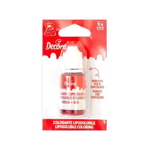 Decora, colorant alimentar liposolubil, lichid, 15 grame Coloranti Alimentari Naty Shop Rosu