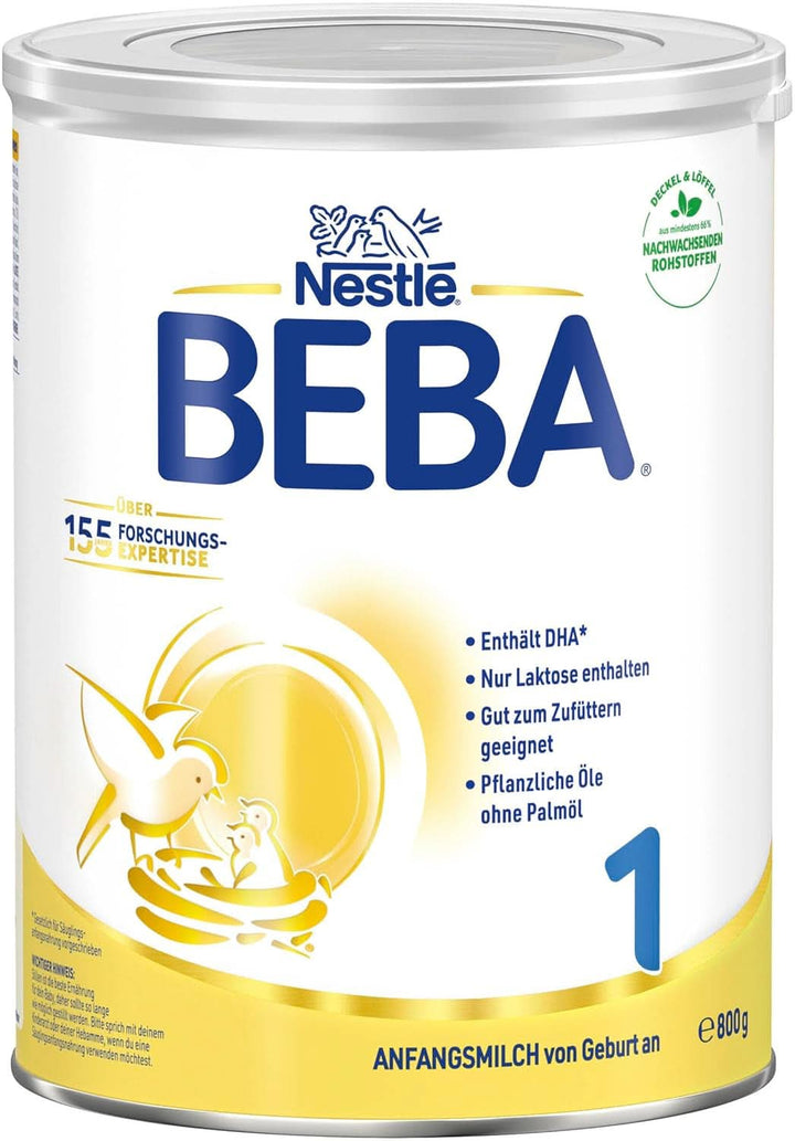 BEBA 1 lapte initial de la nastere, doar lactoza, fara ulei de palmier, pachet 3 (3 x 800 g) Mama si Copilul Naty Shop