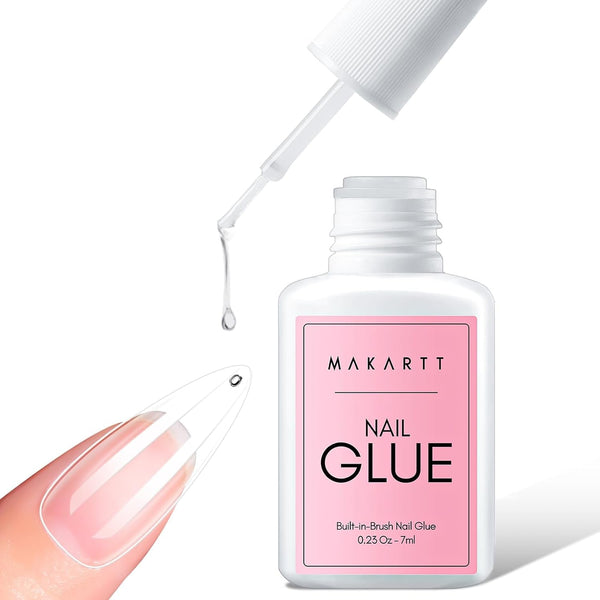 Lipici de unghii Makartt extra puternic pentru unghii artificiale, uscare rapidă în 5 secunde, lipici acrilic pentru vârfuri de unghii sau unghii reparate, nu necesită întărire cu lampa UV, 7 ml