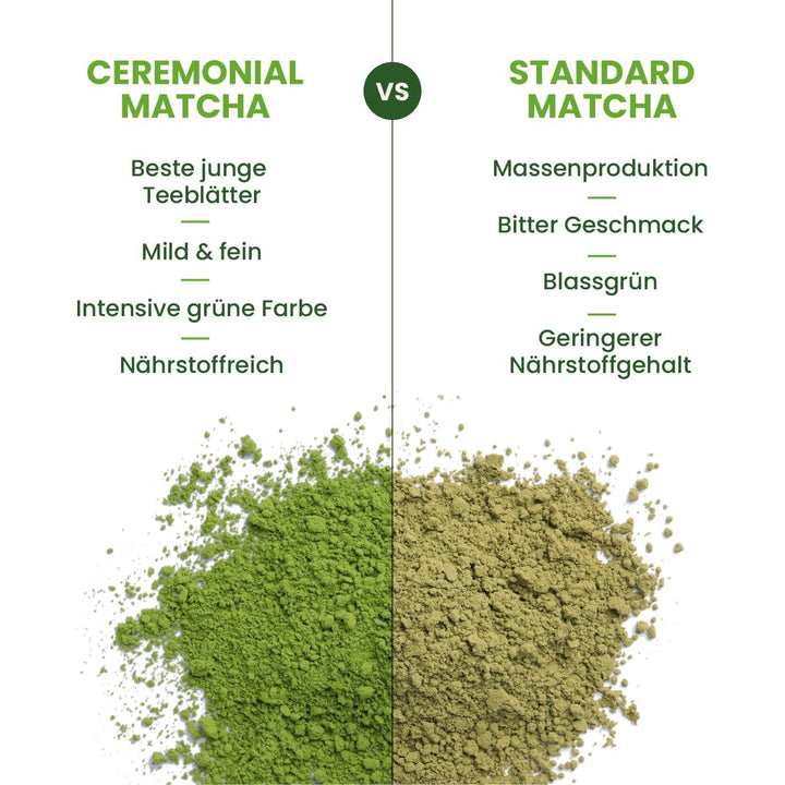 Pudră de matcha ceremonială Monte Nativo (40 g) - perfectă pentru ceai matcha, latte și smoothie - ceai verde din Japonia - calitate ceremonială, în cutie metalică - 100% pură, fără gluten, măcinată fin