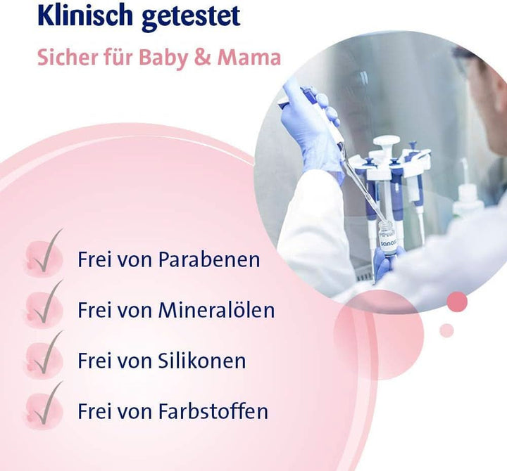 Sanosan Stretch Mark Minimiser, testat clinic - dovedit a reduce vergeturile după sarcină, fără ulei de parafină, coloranți, siliconi, 75 ml Cosmetice si Infrumusetare Naty Shop