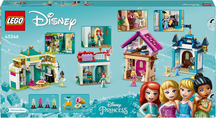 LEGO Disney Princess: Disney Princess Adventure Market, casă de jucărie cu 4 păpuși, inclusiv Cenușăreasa și Ariel, Playset cu harta comorii, cadou pentru fete și băieți de la 6 ani 43246 Seturi de constructie Besuche den LEGO-Store