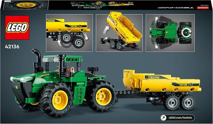 LEGO Technic John Deere 9620R Tractor 4WD, cu remorcă basculantă, jucărie agricolă clasică pentru copii, băieți și fete de la 8 ani, kit model de colecție 42136 Seturi de constructie Besuche den LEGO-Store