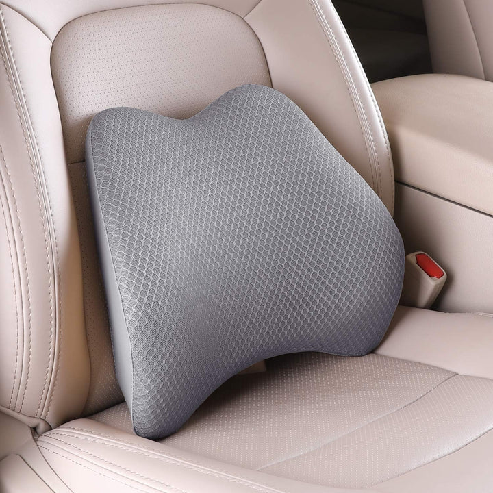 Livtribe pernă lombară auto, pernă de suport lombar din spumă de memorie, pernă ergonomică pentru spătar pentru scaune auto, scaun de birou, scaun cu rotile (negru) Perne lombare Naty Shop Gri Mare