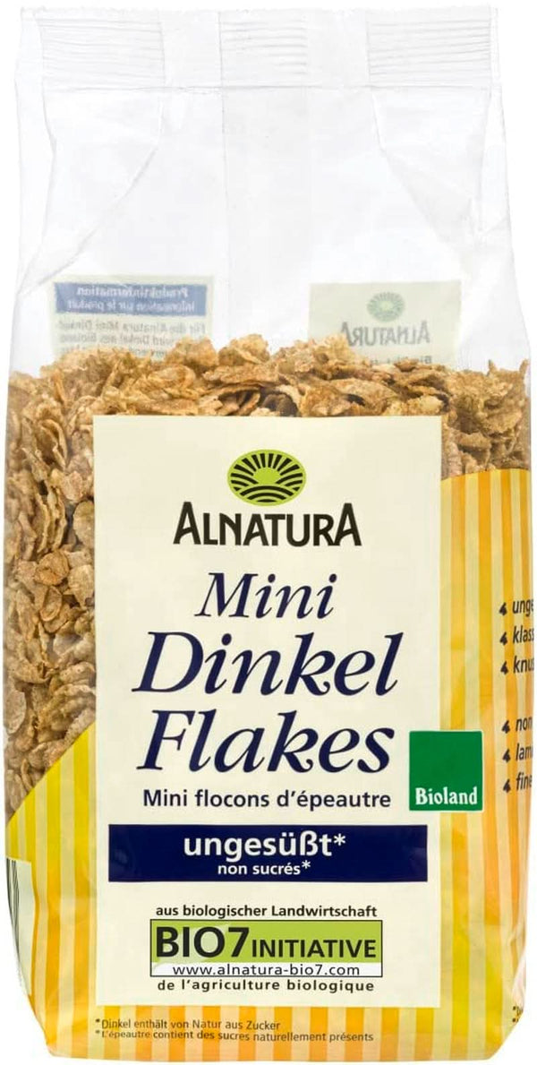 Fulgi Mini Spelt - Calitate organică - Neîndulciți, crocanți - Mic dejun , 175 grame Cereale Naty Shop