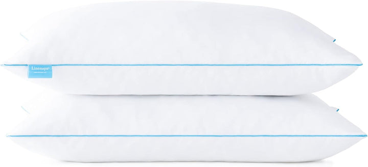 Pernă Linenspa 40X80 Cm - Set de 2 - Pernă cu fermitate medie - Oeko-Tex - Fabricată din fulgi de spumă de memorie mărunțită, albă Perne standard Naty Shop 40 X 80 Cm