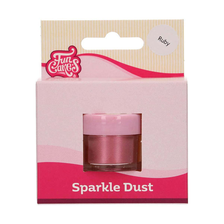Funcakes Sparkle Dust Ruby: Glänzendes Funkelndes Farbpulver Für Lebensmittel, Zur Kuchendekoration, Halal-Zertifiziert Coloranti Alimentari Naty Shop