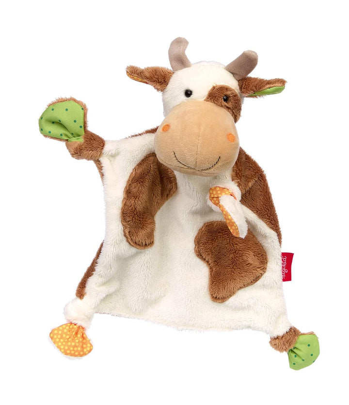 SIGIKID 40675 Păturică activă de pluș iepure PlayQ fete și băieți jucărie pentru copii recomandată de la naștere bej Jucarii Bebe Naty Shop Alb/maro/vac