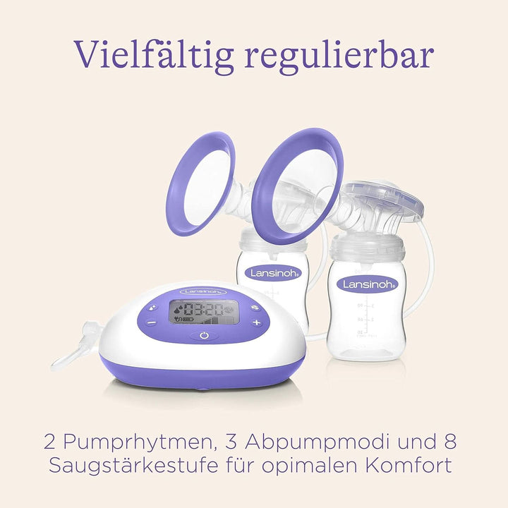 Pompă de sân electrică Lansinoh 2 în 1 - afișaj LCD iluminat - pompare pe una sau ambele părți - reglabilă individual - mai mult lapte în mai puțin timp Accesorii Hrana si Alaptare Bebe Naty Shop