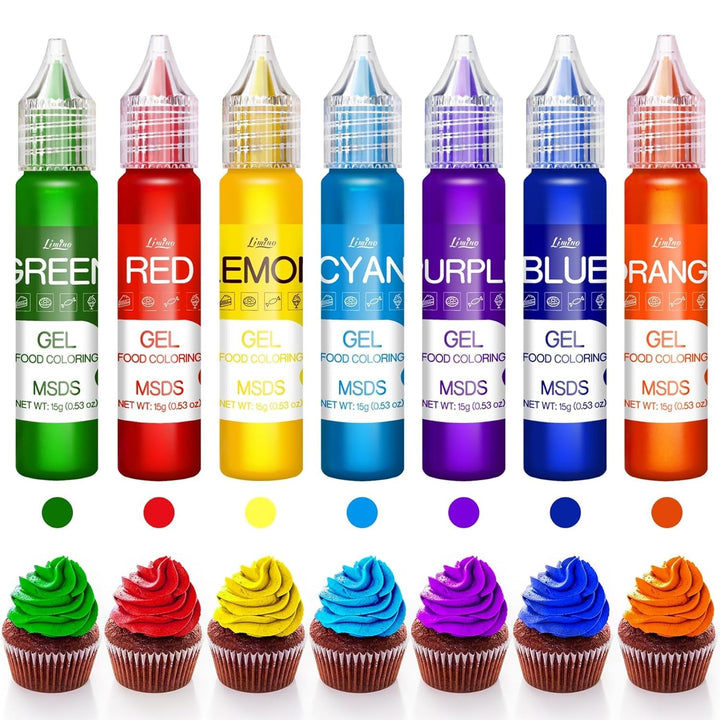 Set 7 coloranti alimentari gel, 7 x 15 grame Coloranti Alimentari Naty Shop
