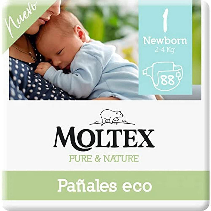 Scutece ecologice, alb cu design imprimat, diverse marimi Mama si Copilul Naty Shop Größe 1 (88 Stück)