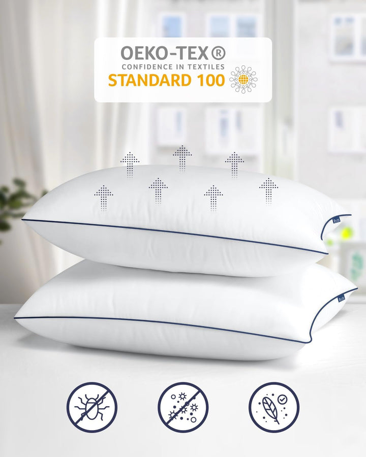 Pernă Bedstory, 65 X 65 cm, 2 bucăți, înălțime reglabilă, hipoalergenică, lavabilă la mașină Perne standard Naty Shop