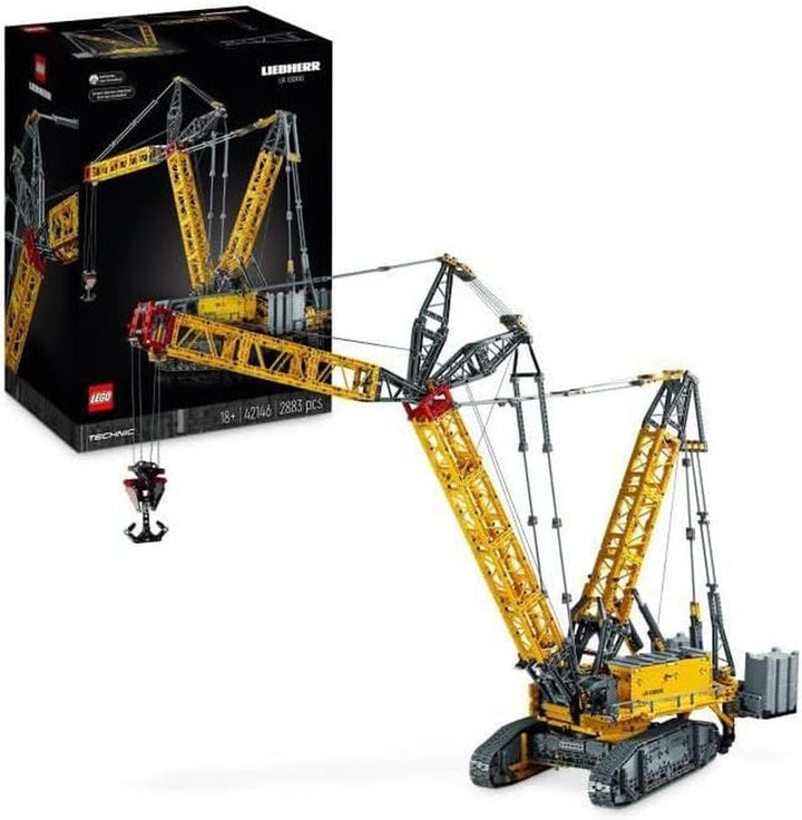 Set macara pe șenile LEGO Technic Liebherr LR 13000, construiește cel mai bun model de vehicul de construcții controlat de la distanță cu aplicația Control+, macara cu sistem de troliu și braț de ridicare, kit model mare pentru adulți 42146 Seturi de constructie Besuche den LEGO-Store