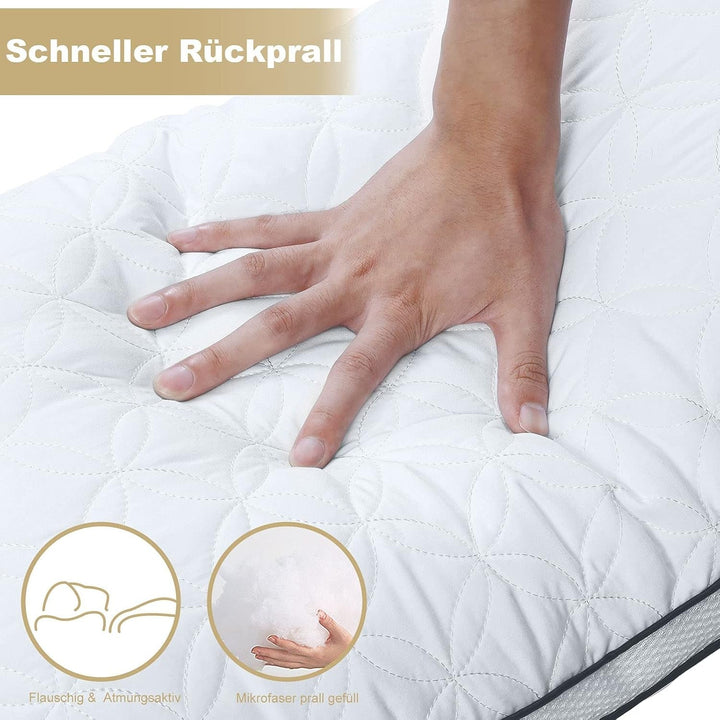 Pernă Bedstory 40X80Cm Set de 2 perne, pernă de dormit din microfibră 2X950G, pernă de pat respirabilă și lavabilă, ideală pentru un somn odihnitor profund, certificată Oeko-Tex Perne standard Naty Shop