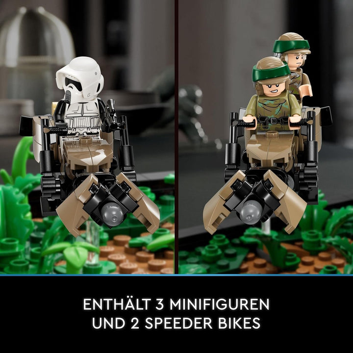 LEGO 75353 Star Wars Pursuit on Endor - Set Diorama, Întoarcerea Cavalerilor Jedi cu Luke Skywalker, Prințesa Leia & Scout Trooper și Speeder Bikes, 40th Anniversary Seturi de constructie Besuche den LEGO-Store