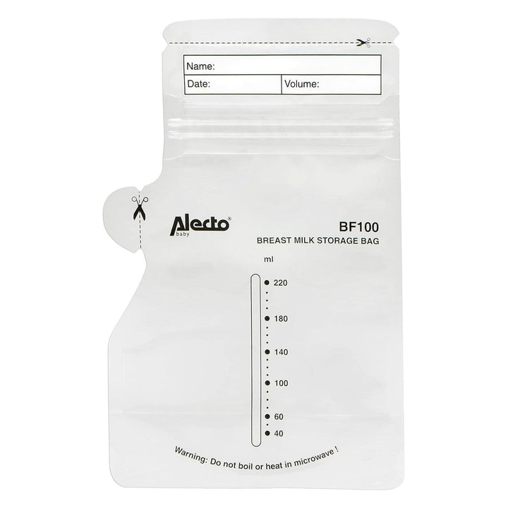 BF100 Pungă de depozitare pentru lapte matern - Pungă pentru lapte matern - capacitate 220 Ml - 100 bucăți - Transparent Accesorii Hrana si Alaptare Bebe Naty Shop