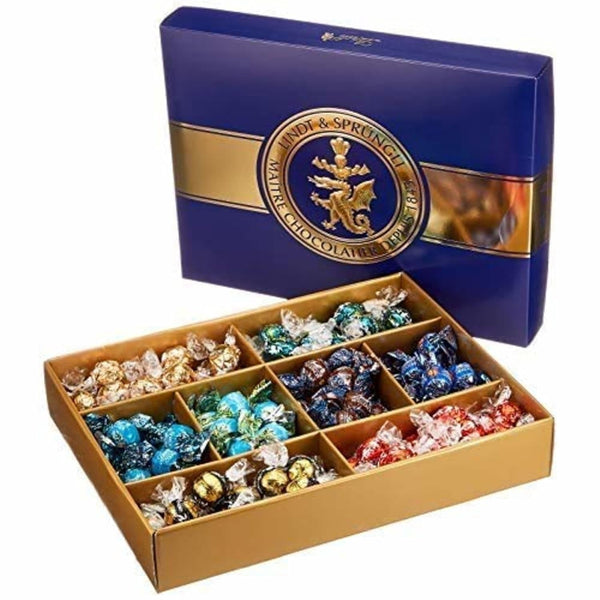 Lindt Schokolade LINDOR Und ROULETTE Mischung | 1473 G | Kugeln Mit Zartschmelzender Füllung Sowie Köstliche | 8 Sorten | Pralinengeschenk | Schokoladengeschenk | Großpackung Bomboane de Ciocolata Naty Shop Lindor + Roulette Box Single