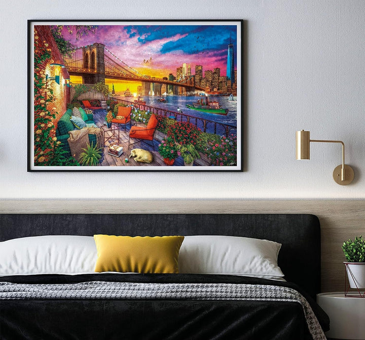 Clementoni - 33552 Collection - Manhattan Balcony Sunset, Puzzle 3000 piese pentru adulți și copii 10 ani, joc de îndemânare pentru întreaga familie Puzzle Naty Shop