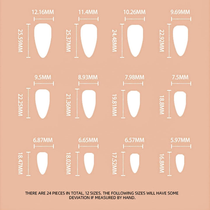 24 buc unghii lungi cu presă pe unghii sicriu unghii artificiale fluture floare unghii adezive alb maro set unghii acrilice sfaturi unghii femei primăvară vară accesorii unghii