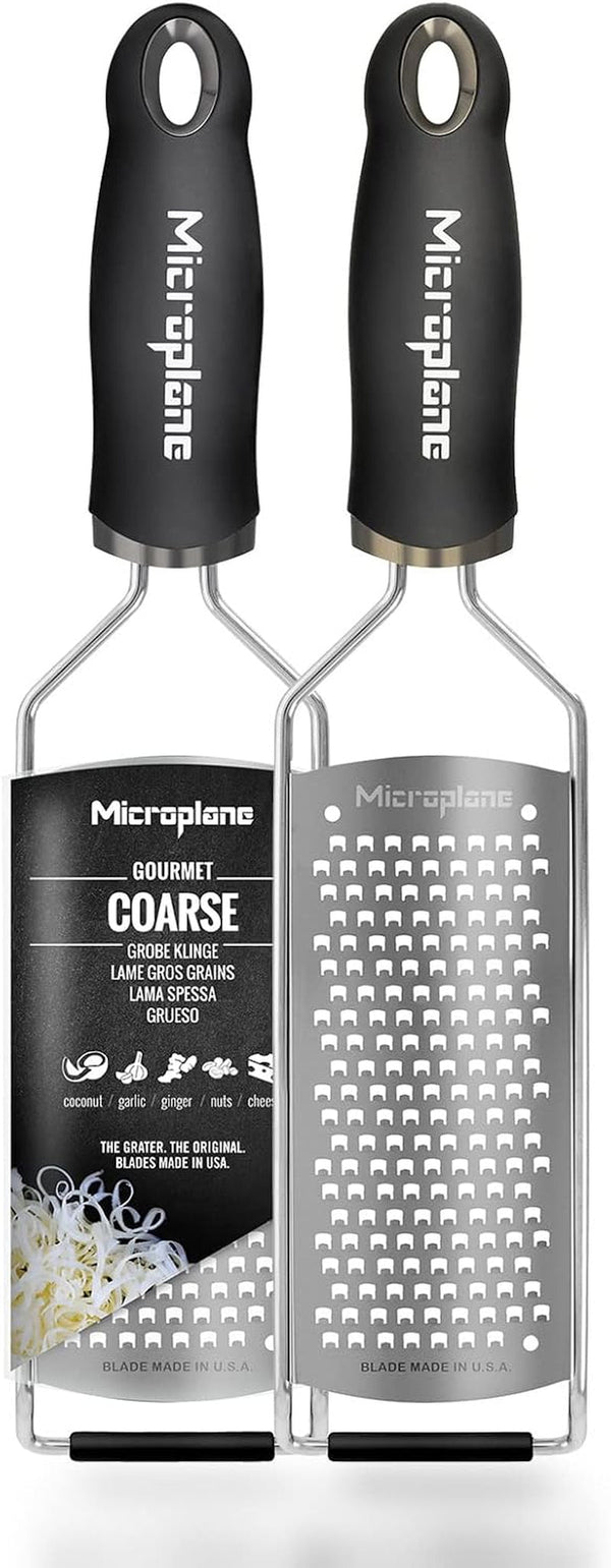 Răzătoare de bucătărie Microplane grosieră pentru brânză, morcov, ghimbir, nucă de cocos și hrean - Made in USA Naty Shop Grün Grob Grobe Klinge