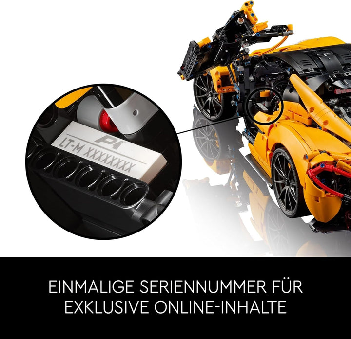 LEGO Technic Mclaren P1, set cu mașină super sport pentru adulți, cadou pentru fanii mașinilor, piesă de colecție la scară cu motor cu piston V8 și transmisie cu 7 trepte, model de mașină, set de mașini de jucărie 42172 Seturi de constructie Besuche den LEGO-Store