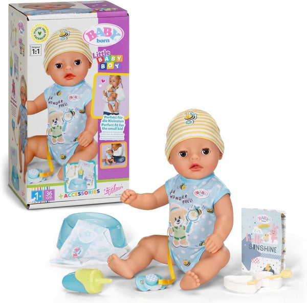 BABY Born Lukas (Little Baby Boy) 36Cm, păpușă cu 7 funcții pentru copii de la 1 an, funcționează fără baterie, păpușă mare de 36 cm Papusi Naty Shop Titlu implicit