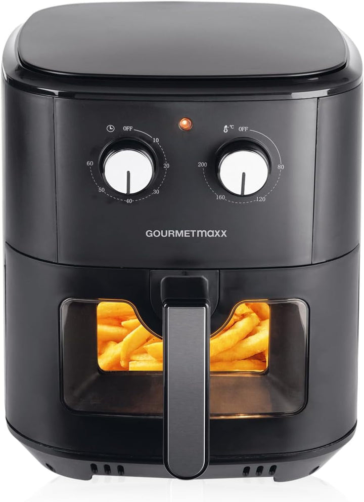 Gourmetmaxx Friteuză digitală cu aer cald XXL, 9 litri, 8 programe, 1800 W Electrocasnice Naty Shop Negru mat 6.2 litri