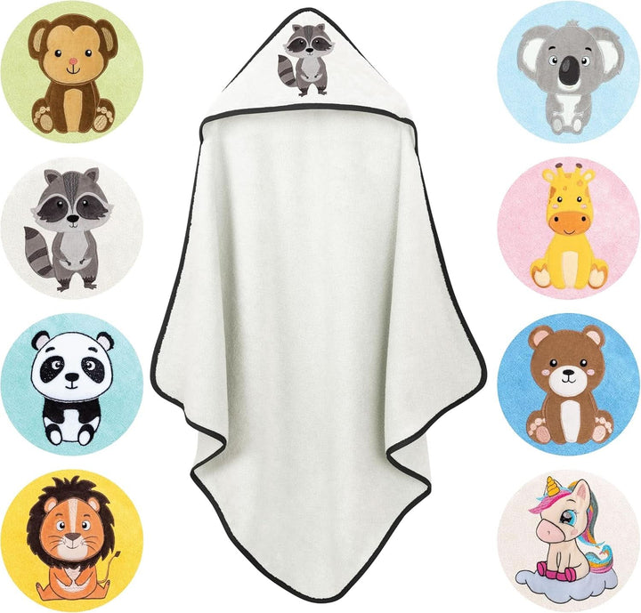 LAYNENBURG Prosop de baie cu glugă Premium Baby, 100% bumbac - Oeko TEX, 80 x 80 cm Mama si Copilul Naty Shop Alb - Smântână, raton