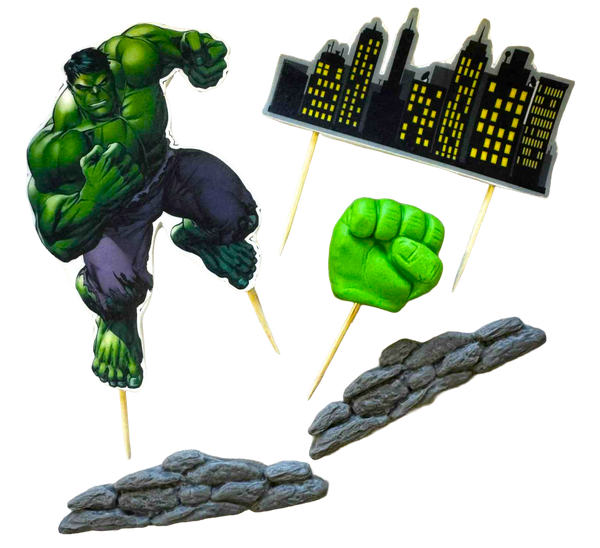 Sæt 5 spiselige dekorationer, Hulk