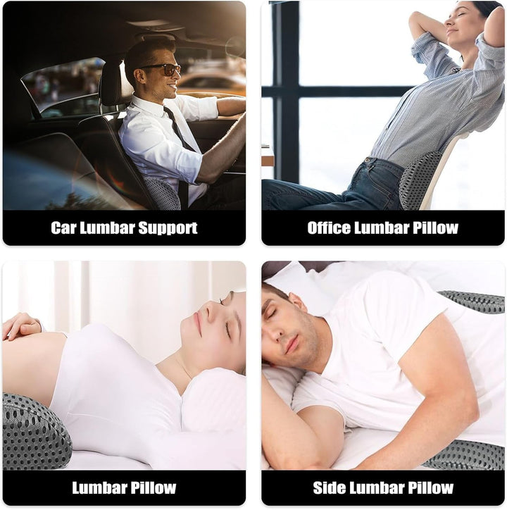 EPROICKS pernă lombară, pernă spate cu bandă elastică detașabilă, suport lombar anti-alunecare, pernă lombară pentru scaun de birou Pernă lombară Perne lombare Naty Shop